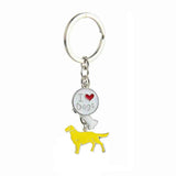 Golden Retriever Animal Metal Pendant Bag Key Ring Car Key Chain Charm Jewelry