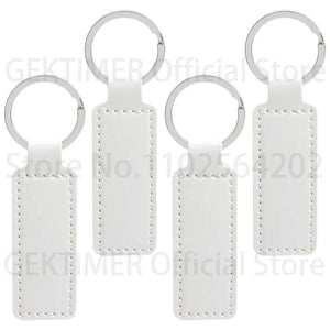 10Pcs Bright PU Leather Keychain Car Thread Small Gift Metal Pendant Key Chain