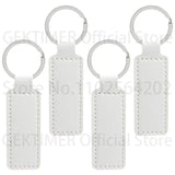 10Pcs Bright PU Leather Keychain Car Thread Small Gift Metal Pendant Key Chain