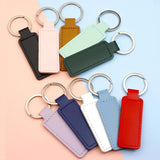 10Pcs Bright PU Leather Keychain Car Thread Small Gift Metal Pendant Key Chain