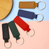 10Pcs Bright PU Leather Keychain Car Thread Small Gift Metal Pendant Key Chain