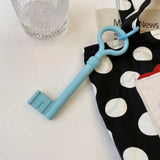 Creative Big Key Shape Keychain Ins Style Silicone Pendant Decorative Keychain