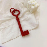 Creative Big Key Shape Keychain Ins Style Silicone Pendant Decorative Keychain