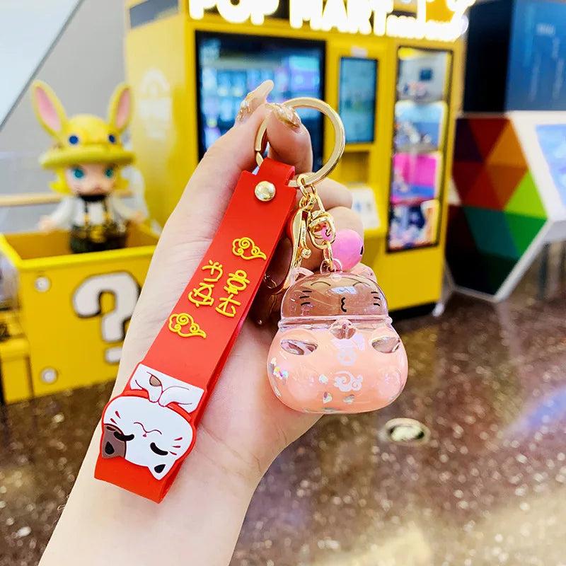Acrylic Drift Bottle Keychain Ring Chain Men Women Gift