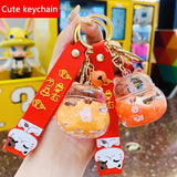 Acrylic Drift Bottle Keychain Ring Chain Men Women Gift
