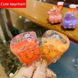 Acrylic Drift Bottle Keychain Ring Chain Men Women Gift