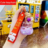 Acrylic Drift Bottle Keychain Ring Chain Men Women Gift