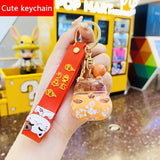 Acrylic Drift Bottle Keychain Ring Chain Men Women Gift