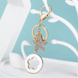 Creative Five Leaf Keychain Metal Key Ring Bag Charm Pendant