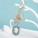 Creative Five Leaf Keychain Metal Key Ring Bag Charm Pendant