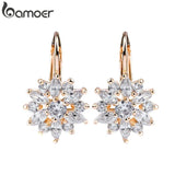 Flower Stud Earrings with Zircon Stone Women Birthday Gift JIE014