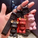 Dog Keychains Bear Key Chain Couple Ins Bag Pendant Car Leather Key Ring