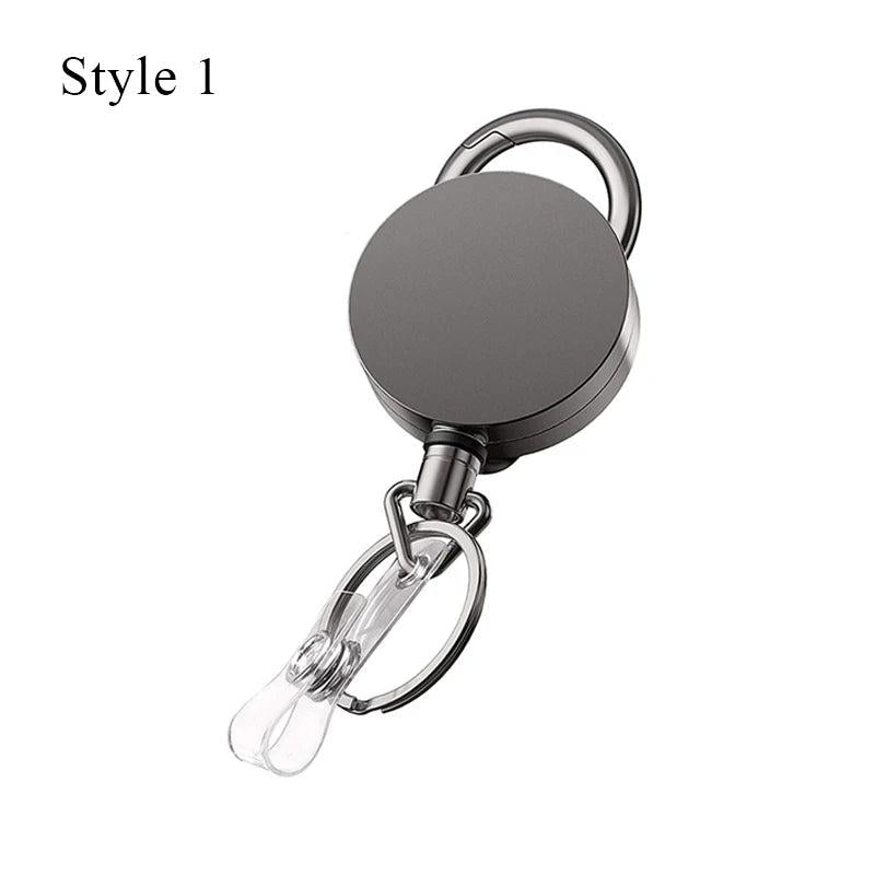 Retractable Pull Key Ring Chain Reel Extendable Belt Name Tag Badges Holder