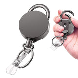 Retractable Pull Key Ring Chain Reel Extendable Belt Name Tag Badges Holder