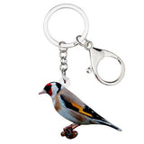 European Goldfinch Bird Key Chain Holder Ring Jewelry Women Girl Car Bag Pendant