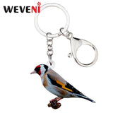 European Goldfinch Bird Key Chain Holder Ring Jewelry Women Girl Car Bag Pendant