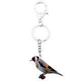 European Goldfinch Bird Key Chain Holder Ring Jewelry Women Girl Car Bag Pendant