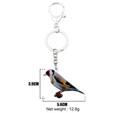 European Goldfinch Bird Key Chain Holder Ring Jewelry Women Girl Car Bag Pendant