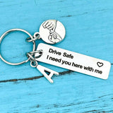 Drive Safe Keychain Driver Keyring Couple Gift for Husband Wife