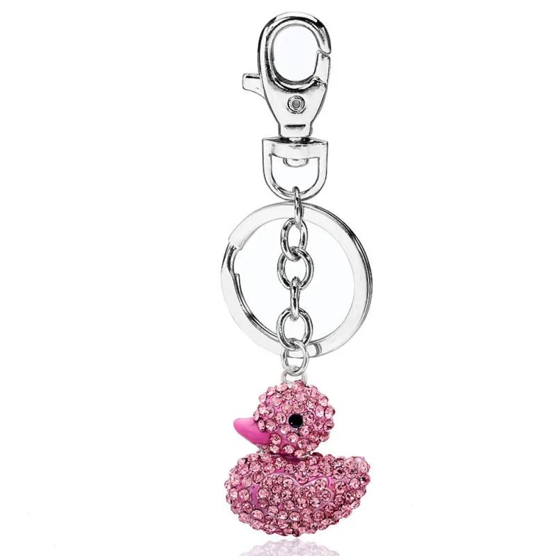 Rabbit Rhinestone CZ Keyring Keychain For Women Men Charm Pendant Gift