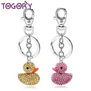 Rabbit Rhinestone CZ Keyring Keychain For Women Men Charm Pendant Gift