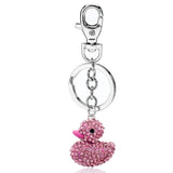 Rabbit Rhinestone CZ Keyring Keychain For Women Men Charm Pendant Gift