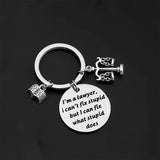 Scales of Justice Lawyer Keychain, Graduation Gift, I am Lawyer