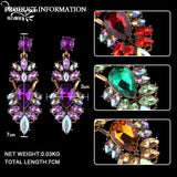 Purple Rhinestone Drop Dangle Earrings - Party Jewelry