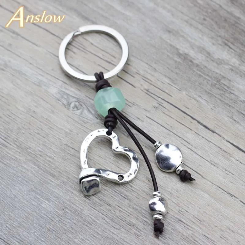 Anslow Leather Cord Heart Key Chain For Women