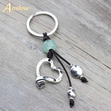 Anslow Leather Cord Heart Key Chain For Women