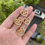 Personalized Heart Name Earrings for Kids