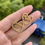 Personalized Heart Name Earrings for Kids