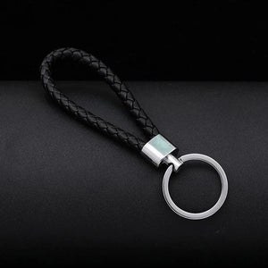 Braided PU Leather Keychain Car Key Ring Women Men Key Holder Wrist Hanging