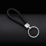 Braided PU Leather Keychain Car Key Ring Women Men Key Holder Wrist Hanging
