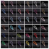 Braided PU Leather Keychain Car Key Ring Women Men Key Holder Wrist Hanging