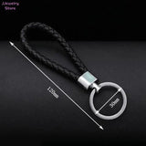 Braided PU Leather Keychain Car Key Ring Women Men Key Holder Wrist Hanging