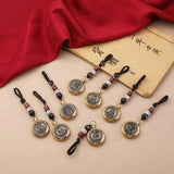 Vintage Copper Lucky Rope Keychain Pendant Brass Zodiac Buddha Car Keychain