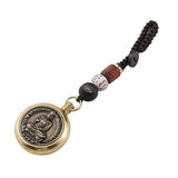 Vintage Copper Lucky Rope Keychain Pendant Brass Zodiac Buddha Car Keychain