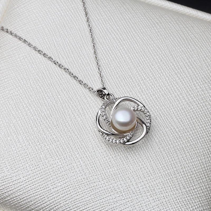 Freshwater Pearl Pendant 925 Sterling Silver Necklace