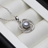 Freshwater Pearl Pendant 925 Sterling Silver Necklace