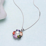 Freshwater Pearl Pendant Necklace 925 Silver for Women Party
