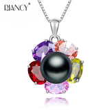 Freshwater Pearl Pendant Necklace 925 Silver for Women Party