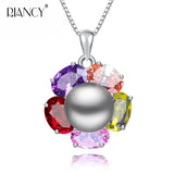 Freshwater Pearl Pendant Necklace 925 Silver for Women Party