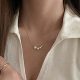 925 Silver Pearl Pendant Necklace Wedding Party Gift