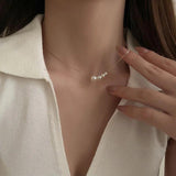 925 Silver Pearl Pendant Necklace Wedding Party Gift