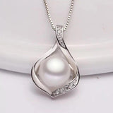 925 Silver Pearl Pendant Necklace for Women