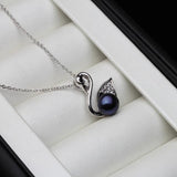 925 Silver Dolphin Pendant with Freshwater Pearl Necklace Gift