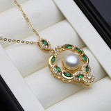 Natural Pearl Necklace 18k Plated Pendant Girl Birthday Gift