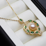 Natural Pearl Necklace 18k Plated Pendant Girl Birthday Gift