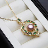 Natural Pearl Necklace 18k Plated Pendant Girl Birthday Gift